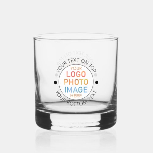 Simple Logo or Photo Personalized Custom Whiskey Glass