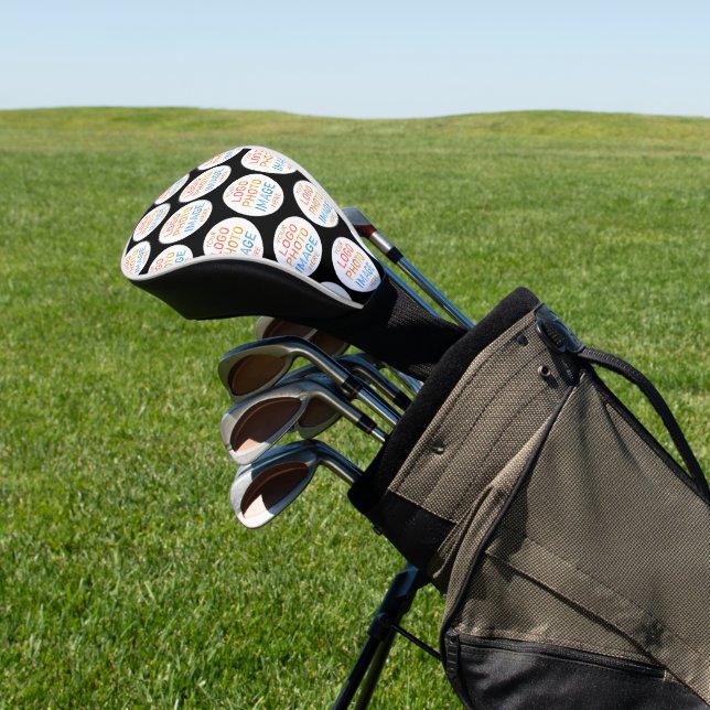 Simple Logo or Photo Repeating Pattern Golf Head Cover (In Situ)