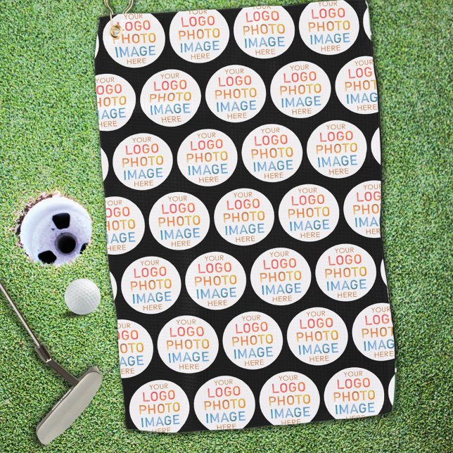 Simple Logo or Photo Repeating Pattern Golf Towel (Creator Uploaded)