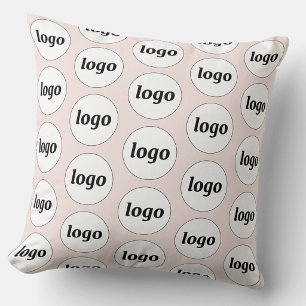 Simple Logo Pattern Blush Pink Throw Pillow