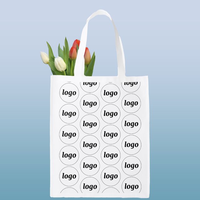 Simple Logo Pattern Business Branding Promotional Grocery Bag (Simple logo business branding pattern promotional reusable grocery bags)