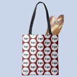 Simple Logo Pattern Business Burgundy Tote Bag<br><div class="desc">Simple logo pattern design to foster brand loyalty and promote your small business.  Replace the logo with your own and change the background color in the Design Tool to customize.</div>