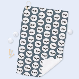 Simple Logo Pattern Business Charcoal Gray Golf Towel