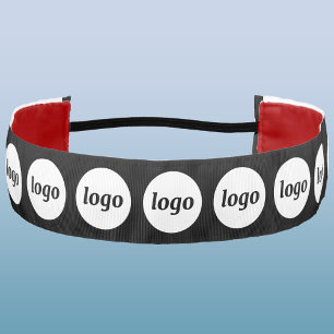 Simple Logo Pattern Business Promotional Black Athletic Headband