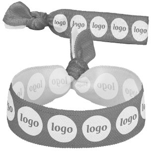 Simple Logo Pattern Business Promotional Black Elastic Hair Tie