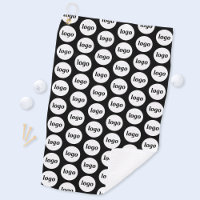 Simple Logo Pattern Business Promotional Black Golf Towel