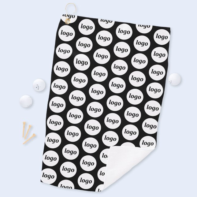 Simple Logo Pattern Business Promotional Black Golf Towel (Simple logo pattern business promotional golf towel in black)