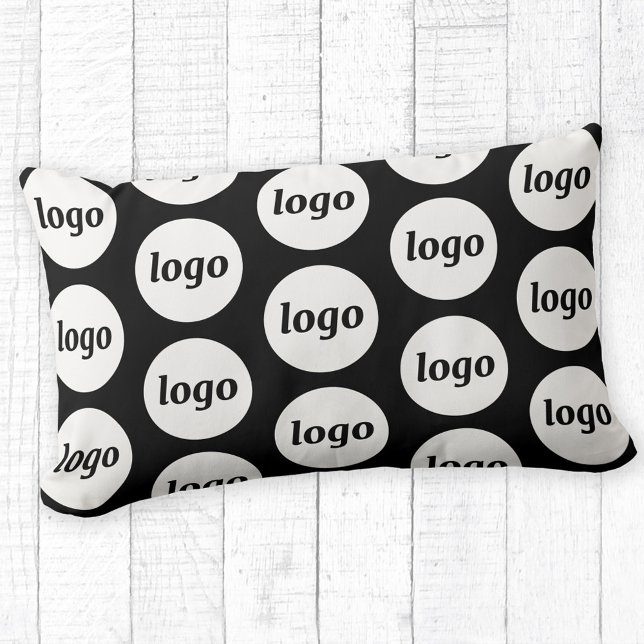 Simple Logo Pattern Business Promotional Black Lumbar Pillow (Simple logo pattern business promotional pillow)