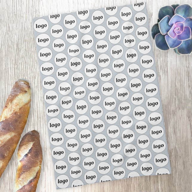 Simple Logo Pattern Business Promotional Blue Kitchen Towel (Simple logo pattern promotional business kitchen tea towel)