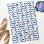 Simple Logo Pattern Business Promotional Blue Kitchen Towel<br><div class="desc">Simple logo pattern design to foster brand loyalty and promote your small business.  Replace the logo with your own and change the background color in the Design Tool to customize.  Use them yourself or in your business or give them to staff,  employees,  customers and clients.</div>