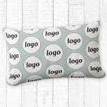 Simple Logo Pattern Business Promotional Blue Lumbar Pillow<br><div class="desc">Simple minimalist logo design to foster brand loyalty and promote your small business. Replace the logo with your own and change the background color in the Design Tool to customize. Use them in your business, hotel, cafe, restaurant, office or store front, or sell or give them away to your customers...</div>