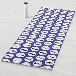Simple Logo Pattern Business Promotional Blue Yoga Mat