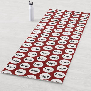 Simple Logo Pattern Business Promotional Dark Red Yoga Mat