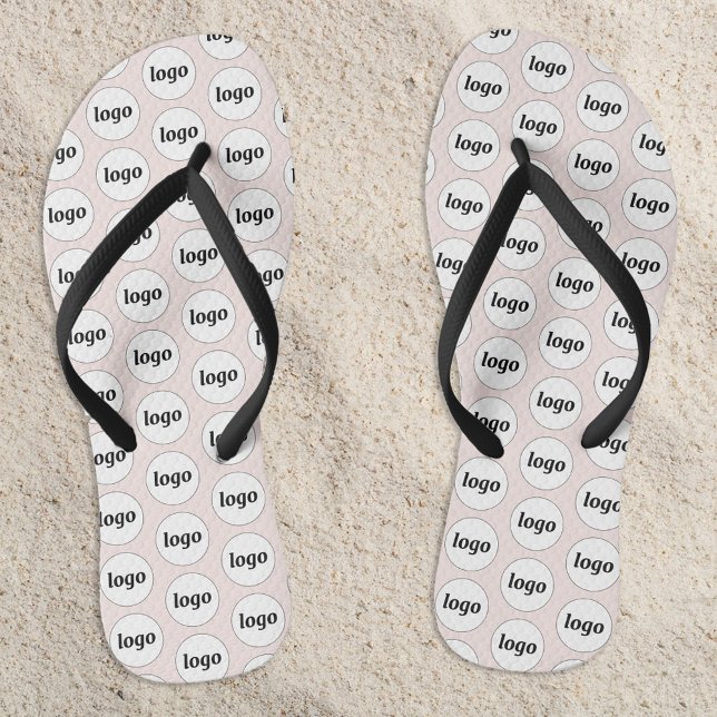 Simple Logo Pattern Business Promotional Flip Flops (Simple logo pattern business promotional branding flip flops)