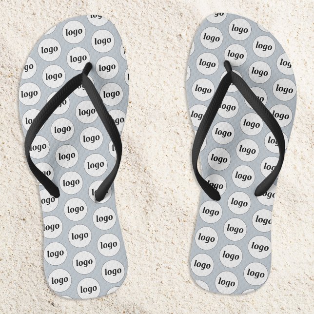 Simple Logo Pattern Business Promotional Flip Flops (Simple logo pattern business promotional branding flip flops)
