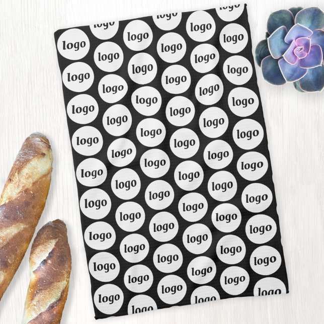 Simple Logo Pattern Business Promotional Kitchen Towel (Logo pattern business branding promotional kitchen tea towel)