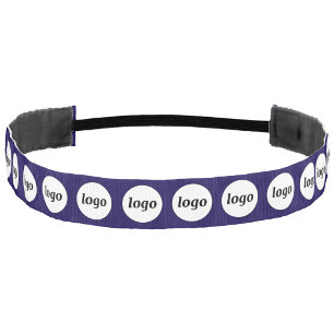 Simple Logo Pattern Business Promotional Navy Blue Athletic Headband