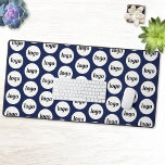 Simple Logo Pattern Business Promotional Navy Blue Desk Mat<br><div class="desc">Simple logo design to foster brand loyalty and promote your small business.  Replace the logo with your own and change the background color in the Design Tool to customize.</div>