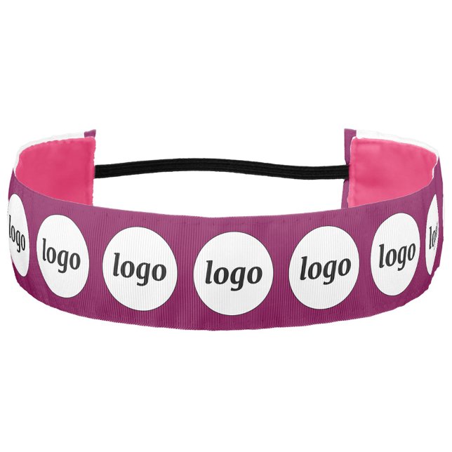 Simple Logo Pattern Business Promotional Pink Athletic Headband (Simple logo pattern business branding promotional athletic headband)