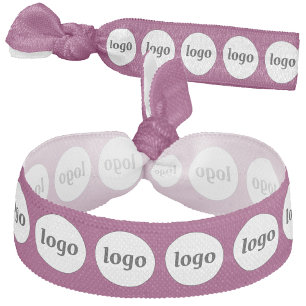 Simple Logo Pattern Business Promotional Pink Elastic Hair Tie