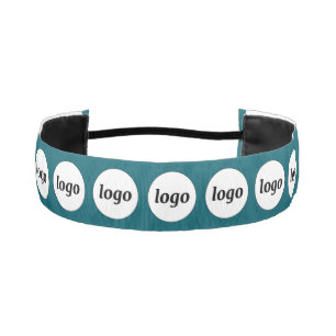 Simple Logo Pattern Business Promotional Teal Athletic Headband
