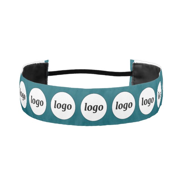 Simple Logo Pattern Business Promotional Teal Athletic Headband (Front)