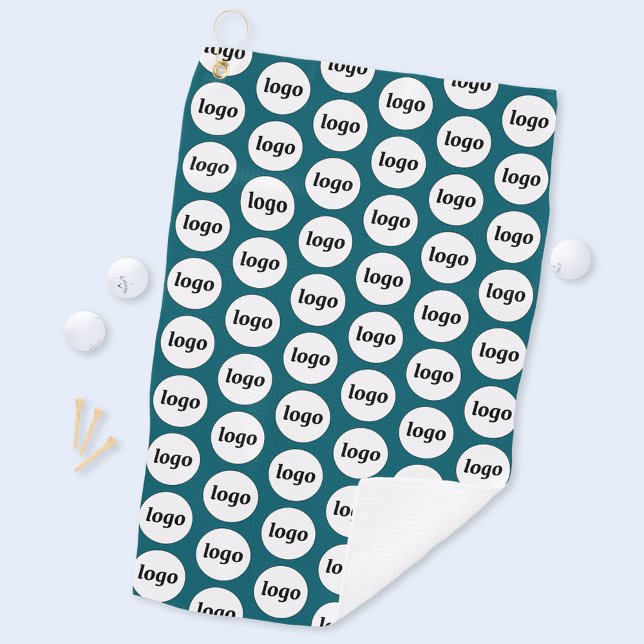 Simple Logo Pattern Business Promotional Teal Gree Golf Towel (Simple logo pattern business promotional golf towel in teal green)