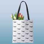 Simple Logo Pattern Business Promotional Tote Bag<br><div class="desc">Simple logo pattern design to foster brand loyalty and promote your small business.  Replace the logo with your own and change the background color in the Design Tool to customize.</div>