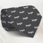 Simple Logo Pattern Dark Charcoal Gray Business Neck Tie<br><div class="desc">Simple logo pattern design business branding professional tie for your staff and employee uniforms,  or to promote your business at corporate events,  trade shows,  sales meetings and consultations.</div>