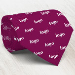 Simple Logo Pattern Dark Cherry Red Business Neck Tie<br><div class="desc">Simple logo pattern design business branding professional tie for your staff and employee uniforms,  or to promote your business at corporate events,  trade shows,  sales meetings and consultations.</div>