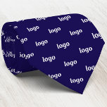 Simple Logo Pattern Navy Blue Business Neck Tie<br><div class="desc">Simple logo pattern design business branding professional tie for your staff and employee uniforms,  or to promote your business at corporate events,  trade shows,  sales meetings and consultations.</div>