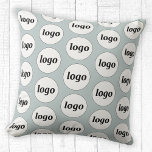 Simple Logo Pattern Powder Blue Throw Pillow<br><div class="desc">Simple minimalist logo design to foster brand loyalty and promote your small business.  Replace the logo with your own and change the background color in the Design Tool to customize.</div>