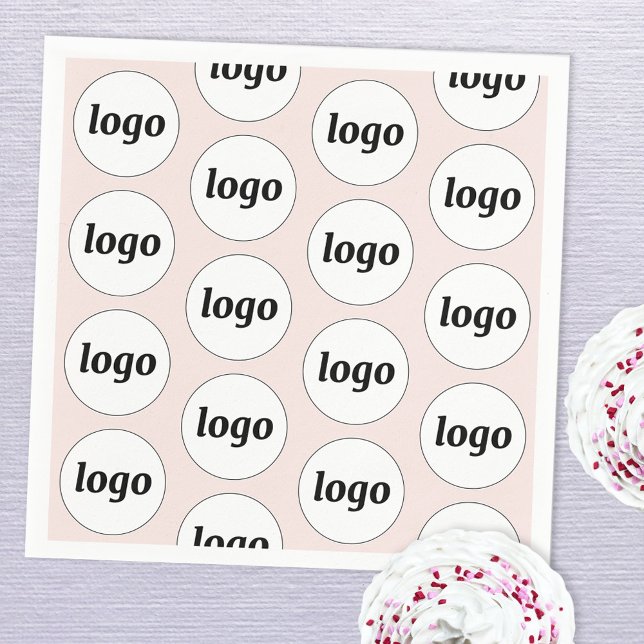 Simple Logo Pattern Promotional Blush Pink Napkins (Logo pattern business promotional paper napkin)