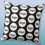 Simple Logo Pattern Promotional Business Throw Pillow<br><div class="desc">Simple minimalist logo design to foster brand loyalty and promote your small business.  Replace the logo with your own and change the background color in the Design Tool to customize.</div>