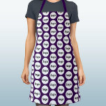 Simple Logo Pattern Promotional Plum Purple Apron<br><div class="desc">Simple minimalist logo design to foster brand loyalty and promote your small business.  Replace the logo with your own and change the dark plum purple background color in the Design Tool to customize.  Perfect for business parties and events,  or for your cafe,  restaurant or bakery.</div>