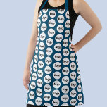 Simple Logo Pattern Promotional Teal Green Apron<br><div class="desc">Simple minimalist logo design to foster brand loyalty and promote your small business.  Replace the logo with your own and change the background color in the Design Tool to customize.  Perfect for business parties and events,  or for your cafe,  restaurant or bakery.</div>