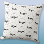 Simple Logo Pattern Throw Pillow<br><div class="desc">Simple minimalist logo design to foster brand loyalty and promote your small business.  Replace the logo with your own and change the background color in the Design Tool to customize.</div>