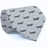 Simple Logo Patternn Business Neck Tie<br><div class="desc">Simple professional logo pattern to foster brand loyalty and promote your business.  Replace the logo with your own and change the background color in the Design Tool to customize.</div>