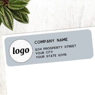 Simple Logo Powder Blue Company Return Address Label