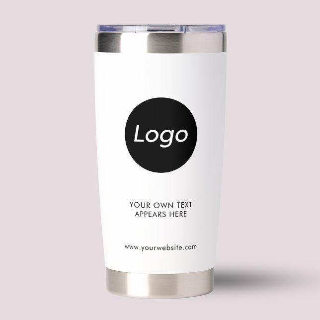 Simple Logo Professional Business Insulated Tumbler (Logo thermal tumbler. Create professional business promotional products for hospitality events)