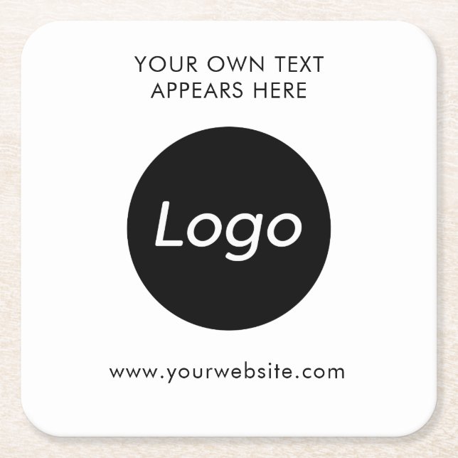 Simple Logo Professional Company Square Paper Coaster (Front)