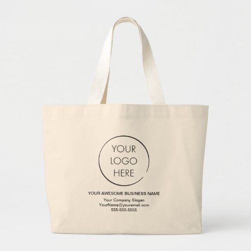 Simple Logo Promotional Bag Business or Shop Large Tote Bag