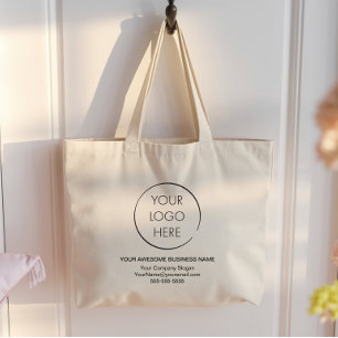 Simple Logo Promotional Bag, Business or Shop, Large Tote Bag