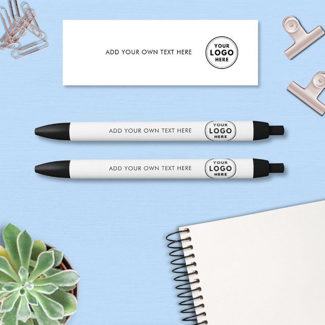 Simple logo promotional business merch pen (Simple white logo pens, perfect for small business, promotional merchandise or events.)