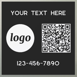 Simple Logo Promotional Business QR Code Black Car Magnet