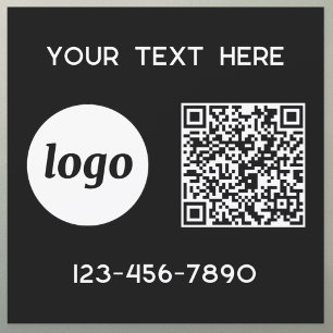 Simple Logo Promotional Business QR Code Black Car Magnet