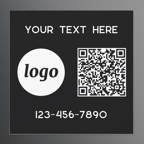 Simple Logo Promotional Business QR Code Black Car Magnet