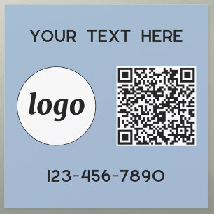 Simple Logo Promotional Business QR Code Blue Car Magnet