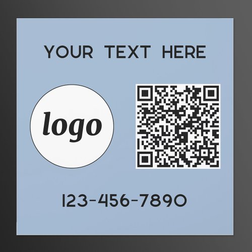 Simple Logo Promotional Business QR Code Blue Car Magnet