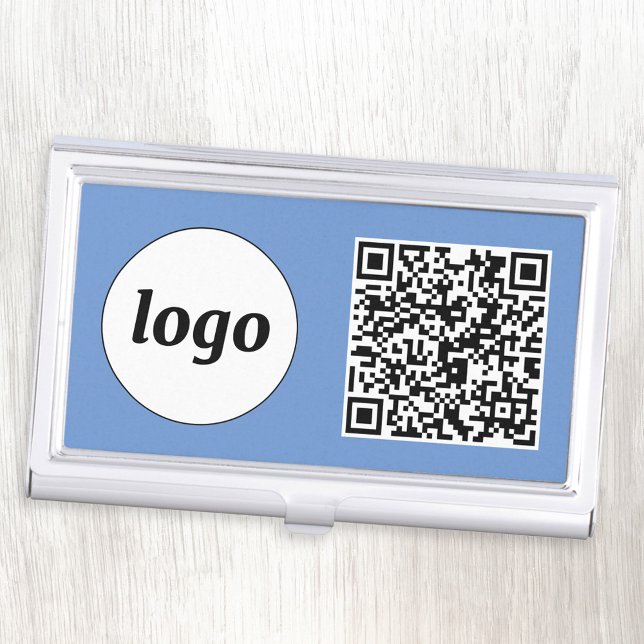 Simple Logo Promotional Business QR Code Card Case (Simple logo with QR code professional branding business card case)